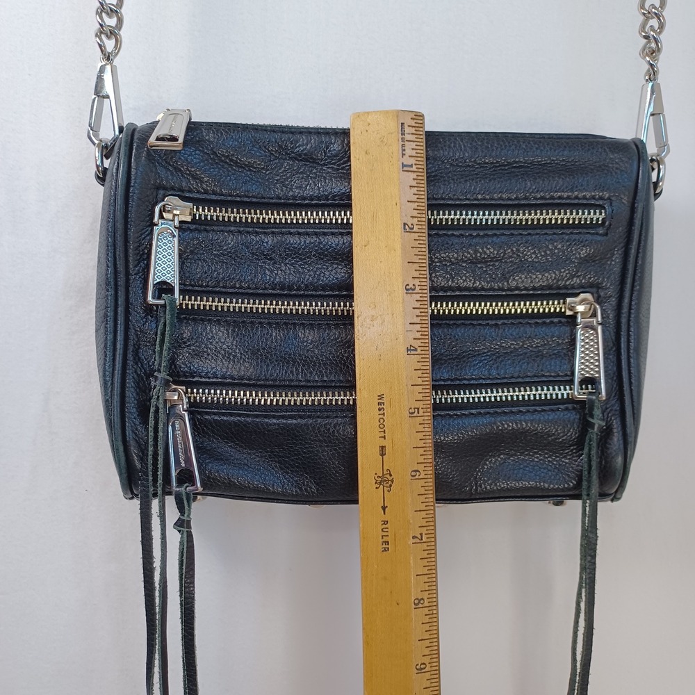 Rebecca Minkoff Crossbody Bag Black Leather Boho Biker - Picture 14 of 15